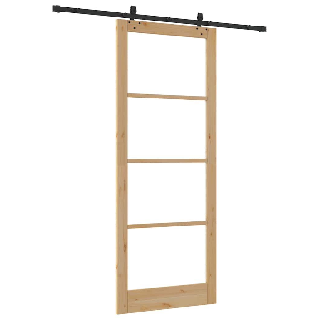 Klizna vrata ORKDAL Prirodna i crna 93 x 232 cm