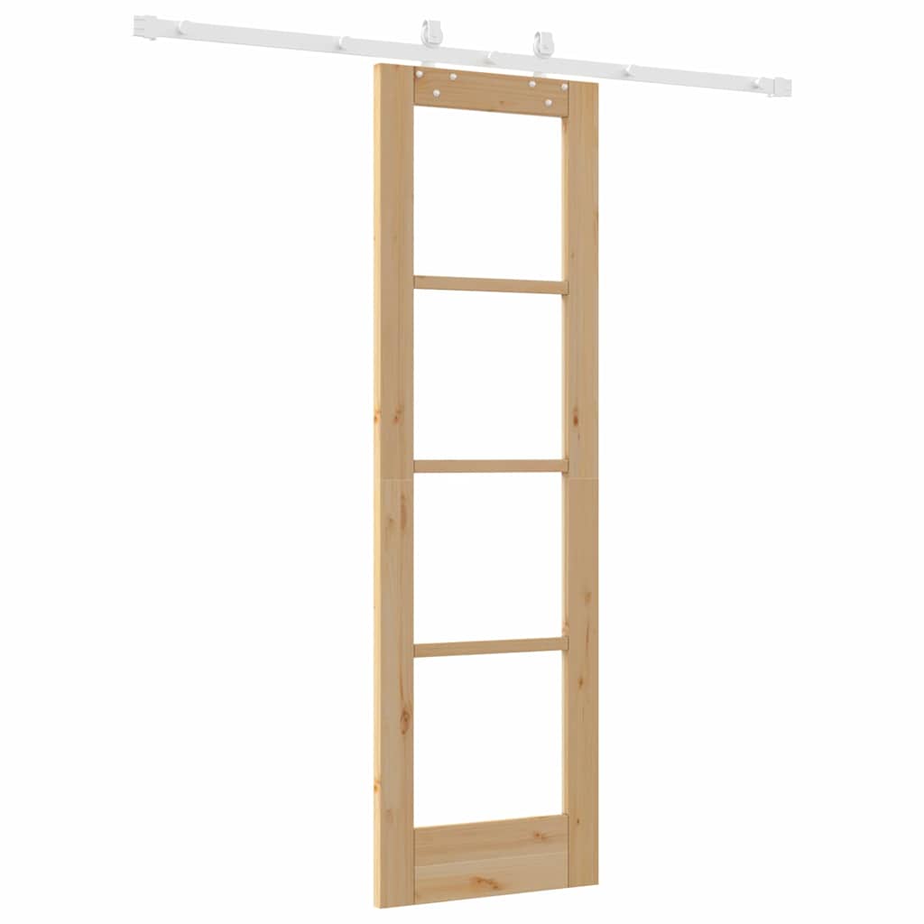 Klizna vrata Prirodna 61 x 198,5 cm Masivna borovina i staklo