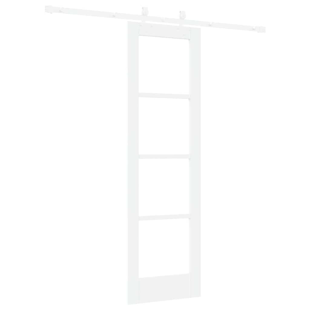 Klizna vrata Bijelo 61 x 198,5 cm Masivna borovina i staklo