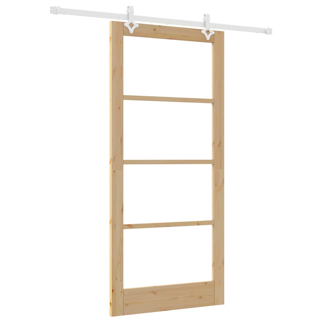 Klizna vrata Prirodna 93 x 202 cm Masivna borovina i staklo