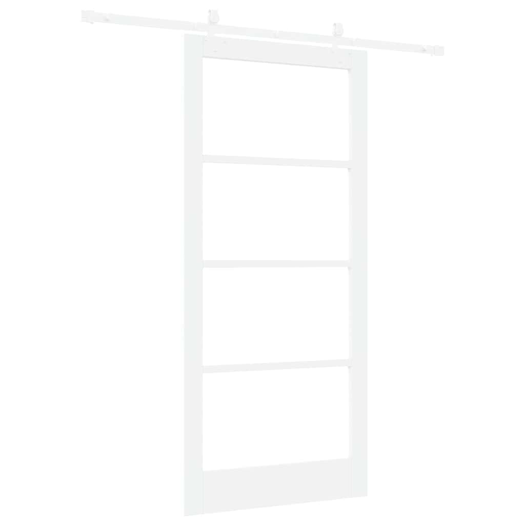 Klizna vrata Bijelo 93 x 202 cm Masivna borovina i staklo