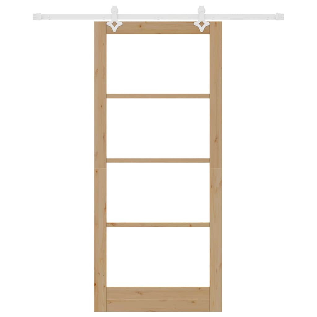 Klizna vrata Prirodna 93 x 211 cm Masivna borovina i staklo