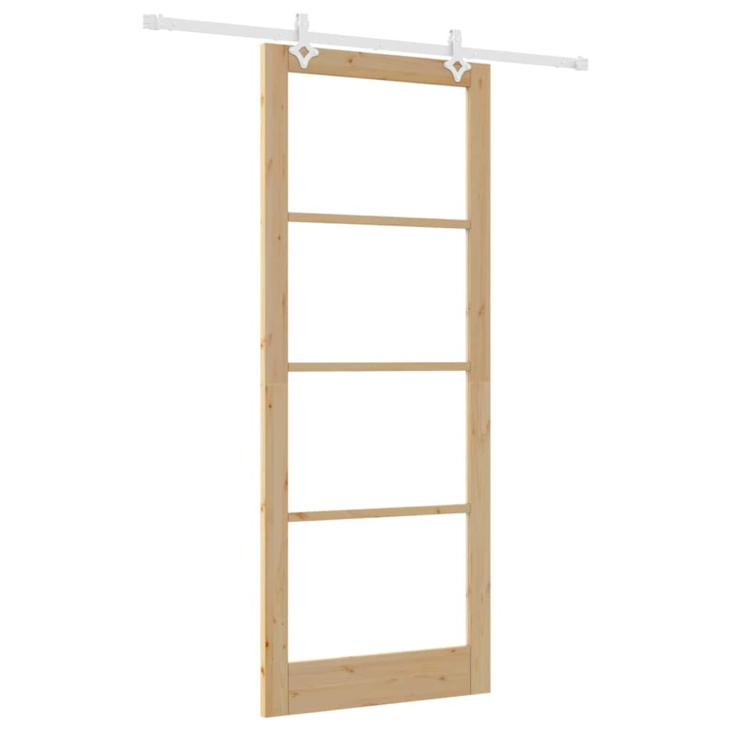 Klizna vrata Prirodna 93 x 232 cm Masivna borovina i staklo