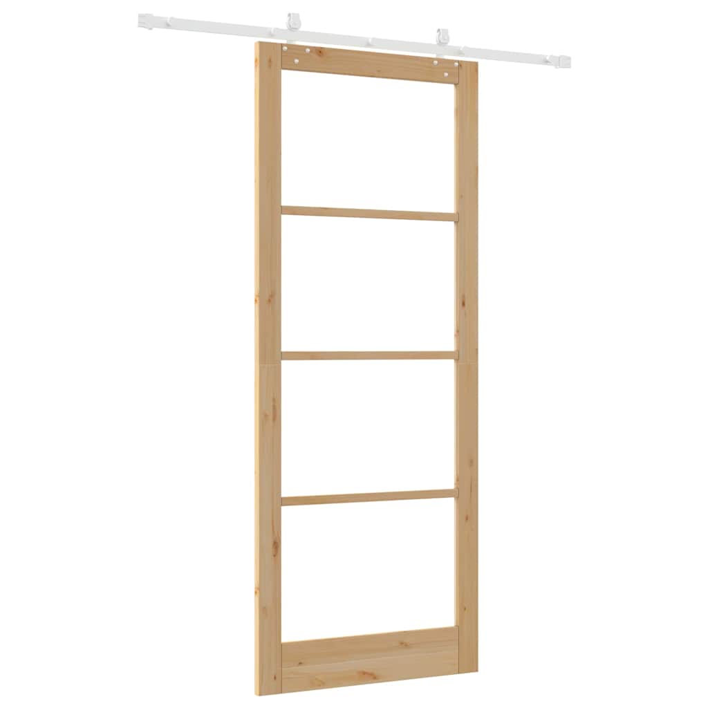 Klizna vrata Prirodna 93 x 232 cm Masivna borovina i staklo