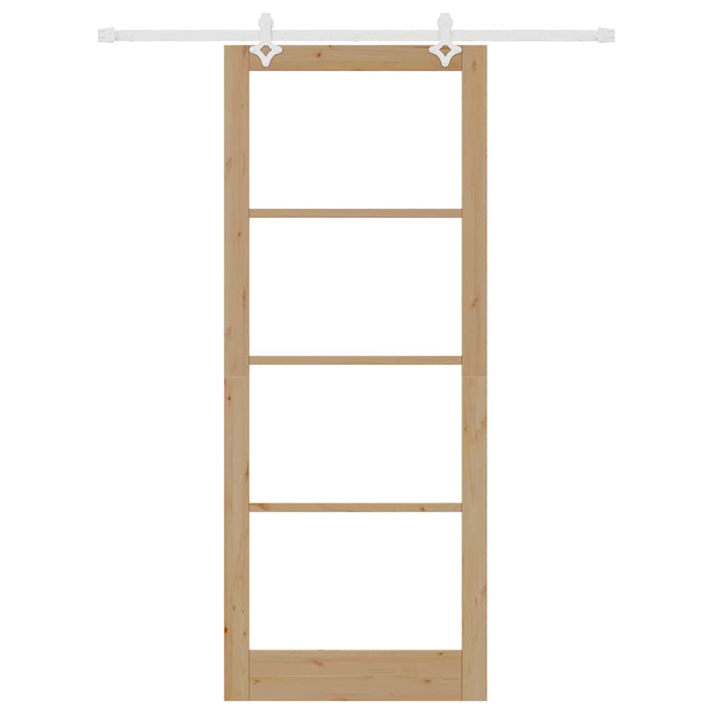 Klizna vrata Prirodna 93 x 232 cm Masivna borovina i staklo