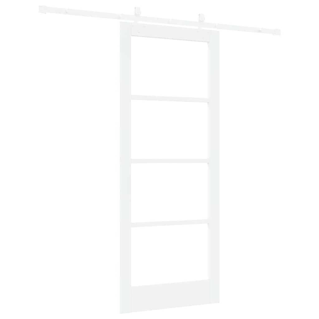 Klizna vrata Bijelo 83 x 202 cm Masivna borovina i staklo