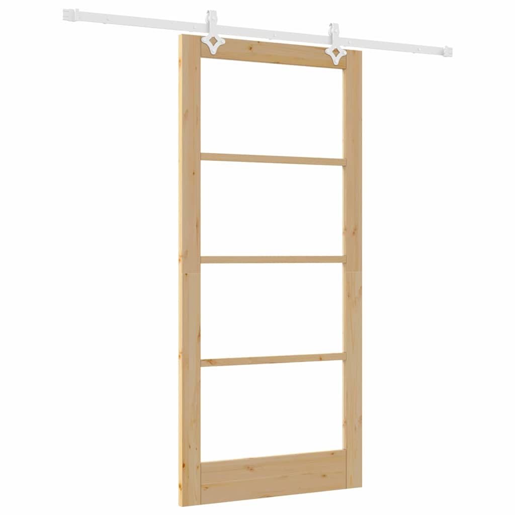 Klizna vrata Prirodna 93 x 202 cm Masivna borovina i staklo