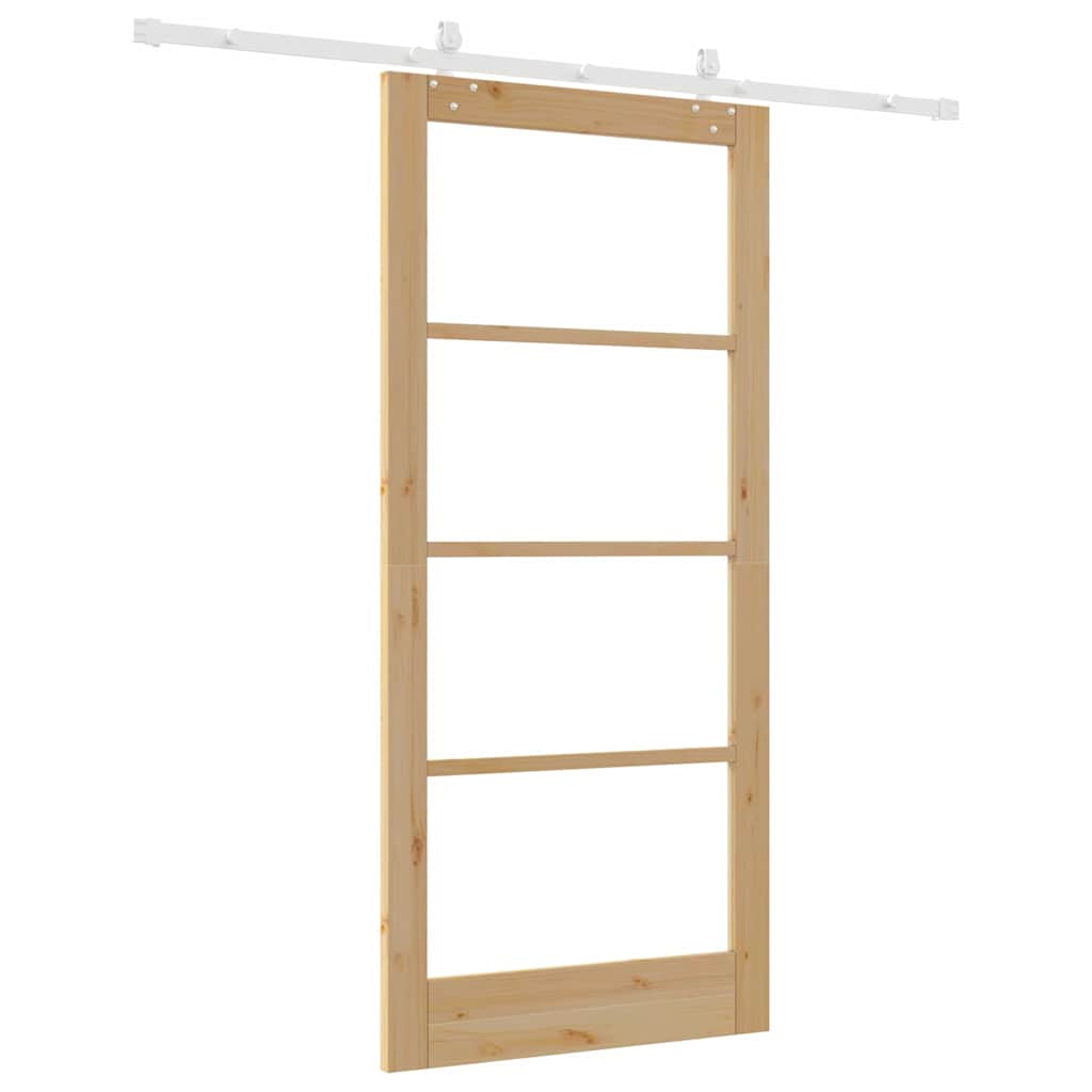 Klizna vrata Prirodna 93 x 202 cm Masivna borovina i staklo