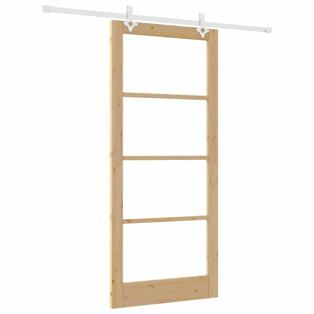Klizna vrata Prirodna 93 x 211 cm Masivna borovina i staklo