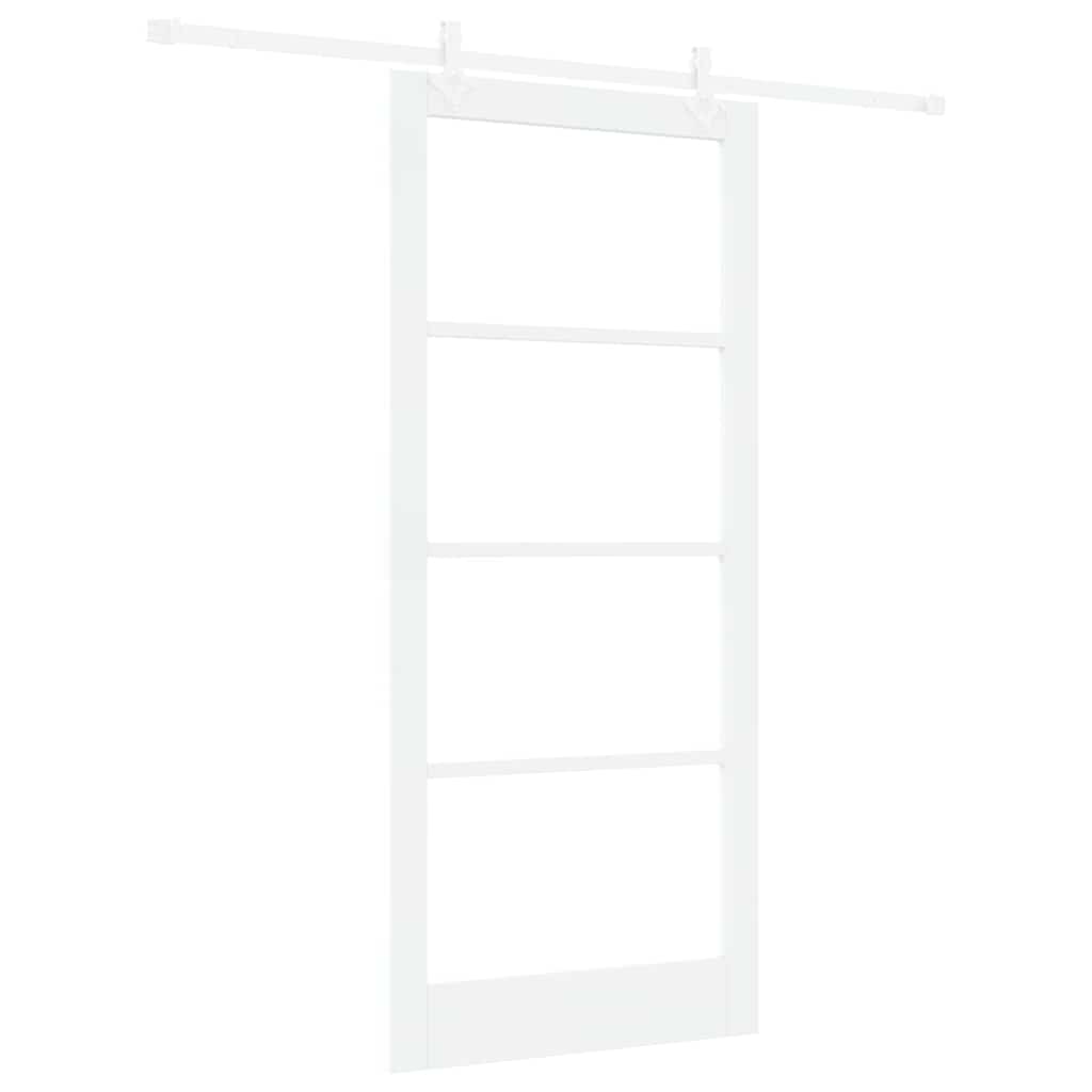 Klizna vrata Bijelo 93 x 211 cm Masivna borovina i staklo
