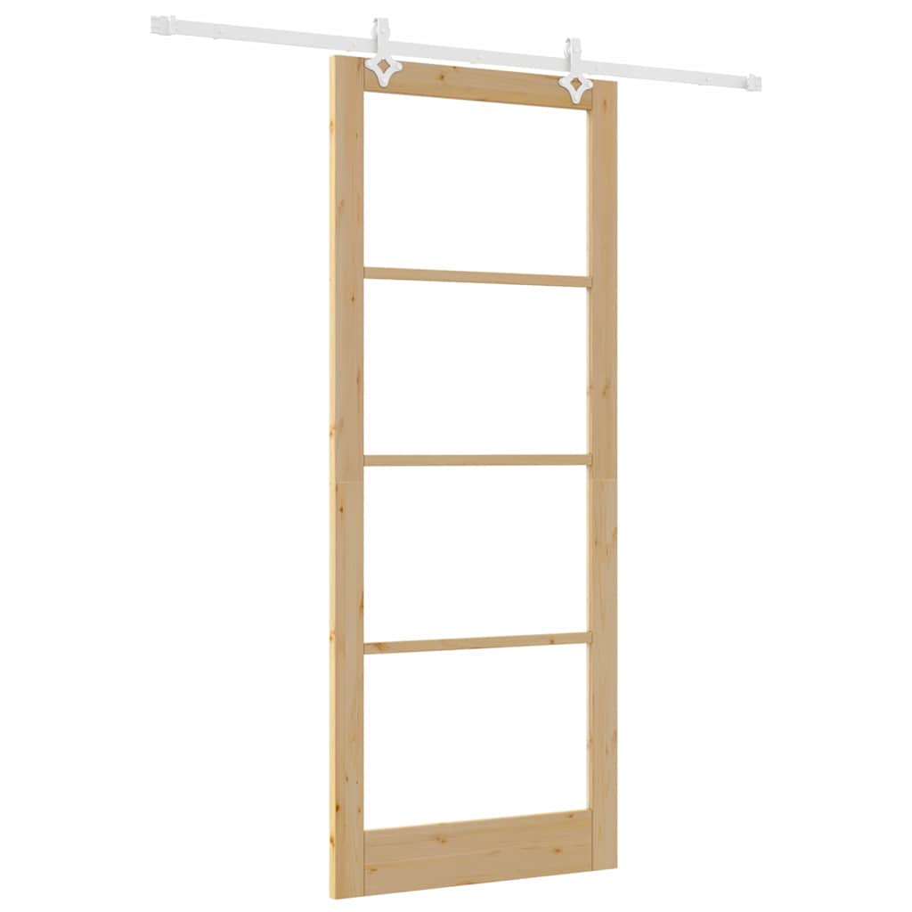 Klizna vrata Prirodna 93 x 232 cm Masivna borovina i staklo