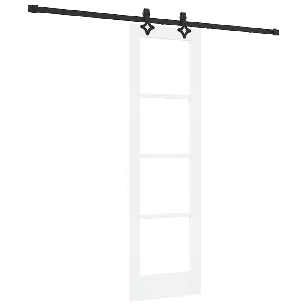 Klizna vrata Bijelo 61 x 198,5 cm Masivna borovina i staklo