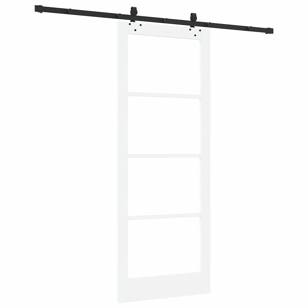 Klizna vrata Bijelo 83 x 211 cm Masivna borovina i staklo