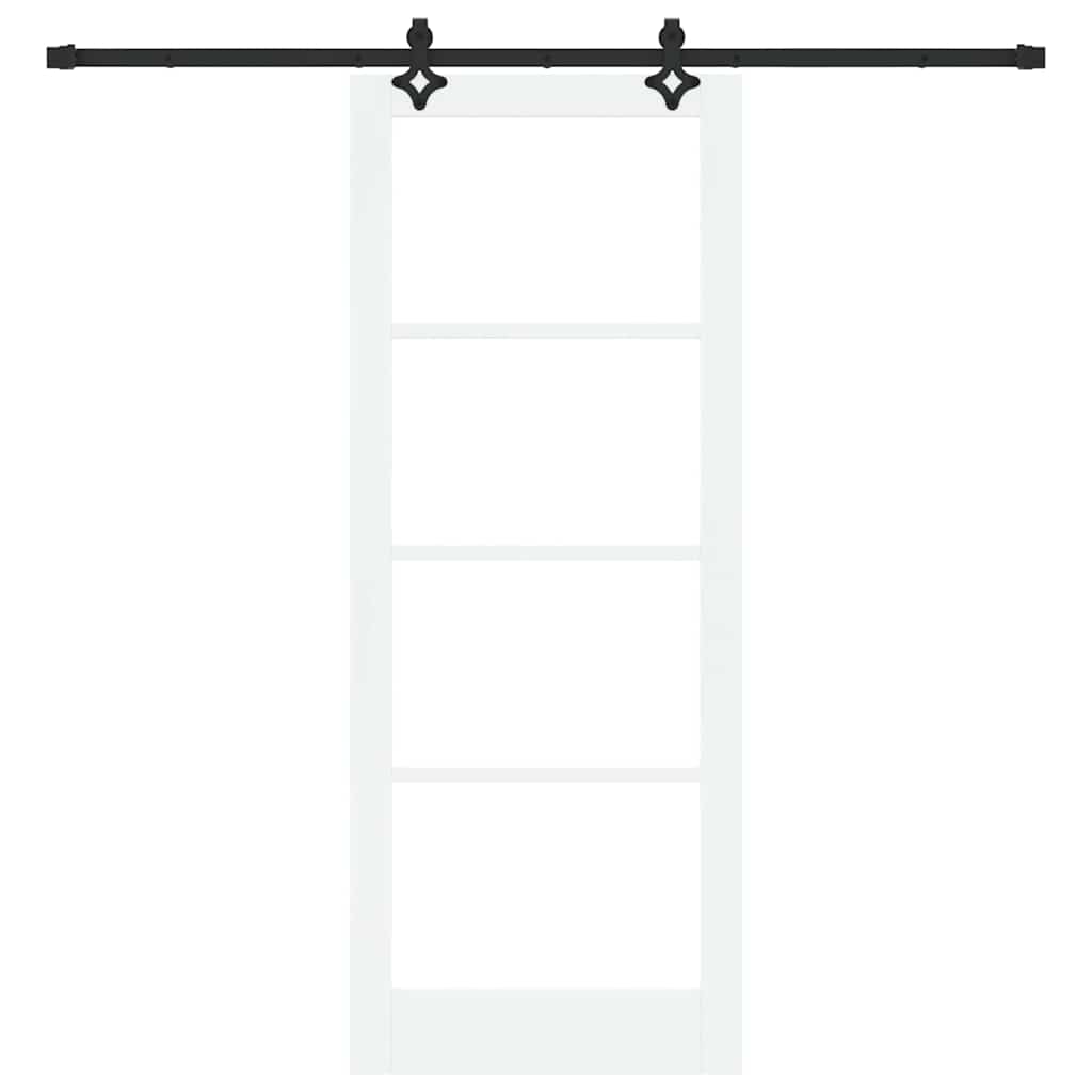 Klizna vrata Bijelo 83 x 211 cm Masivna borovina i staklo
