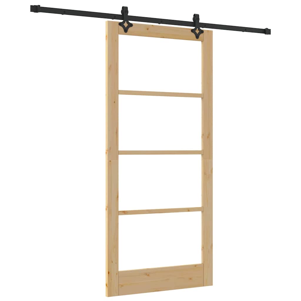 Klizna vrata Prirodna 93 x 202 cm Masivna borovina i staklo