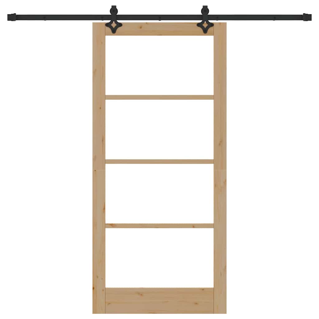 Klizna vrata Prirodna 93 x 202 cm Masivna borovina i staklo