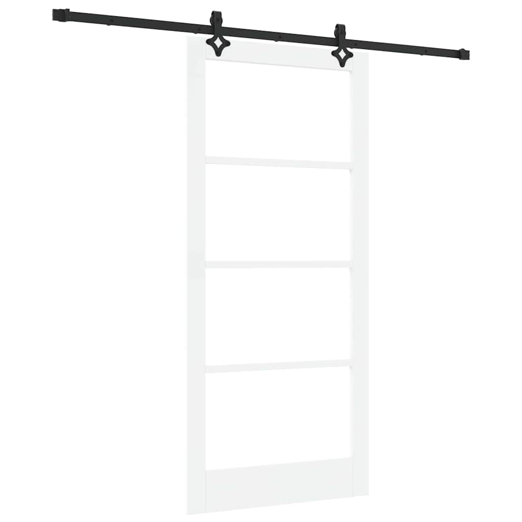 Klizna vrata Bijelo 93 x 202 cm Masivna borovina i staklo