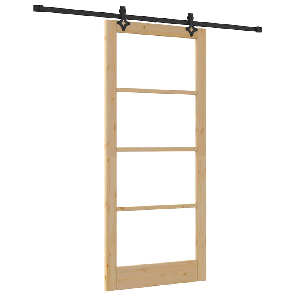Klizna vrata Prirodna 93 x 211 cm Masivna borovina i staklo