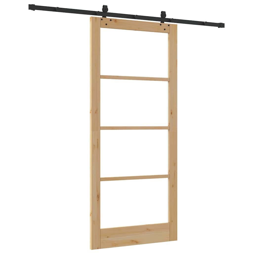 Klizna vrata Prirodna 93 x 211 cm Masivna borovina i staklo