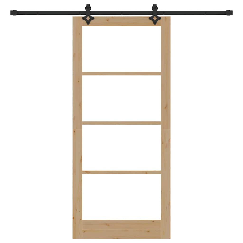 Klizna vrata Prirodna 93 x 211 cm Masivna borovina i staklo