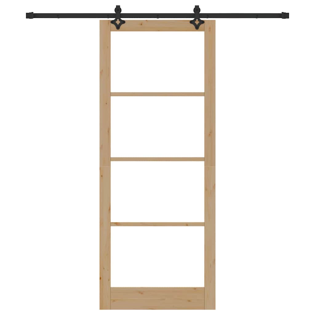 Klizna vrata Prirodna 93 x 232 cm Masivna borovina i staklo