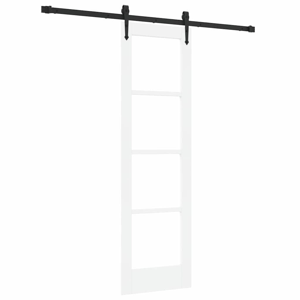 Klizna vrata Bijelo 61 x 198,5 cm Masivna borovina i staklo
