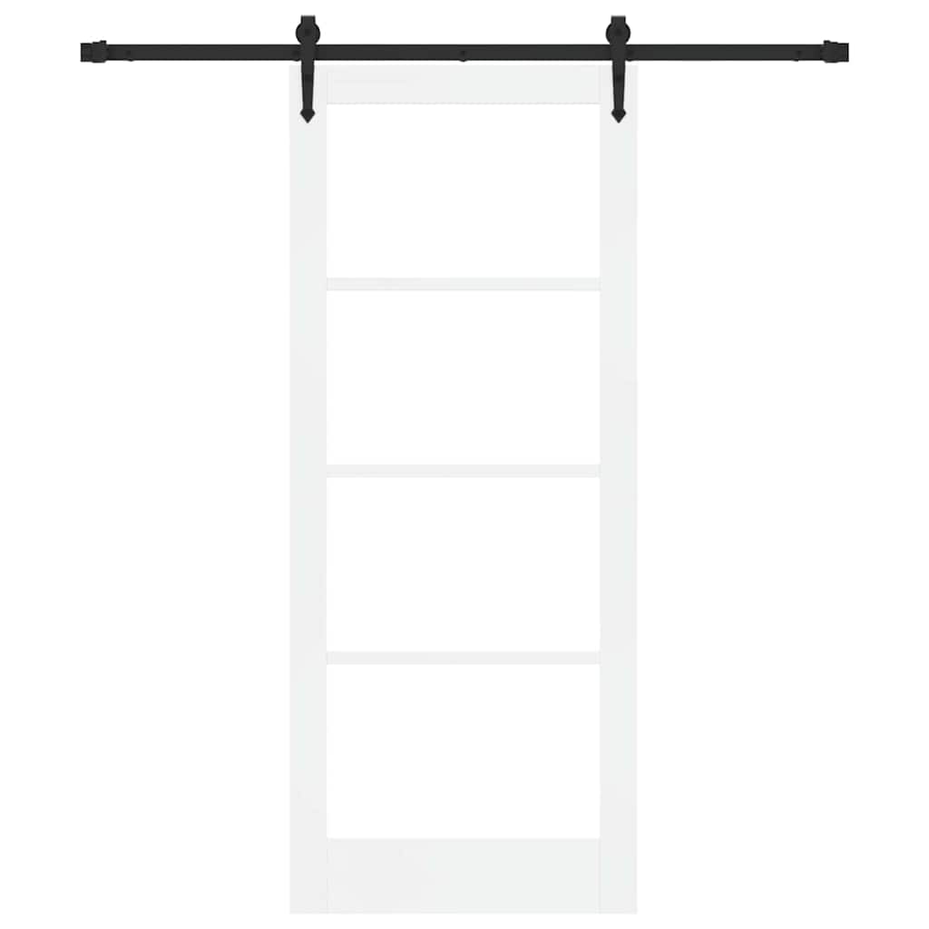 Klizna vrata Bijelo 83 x 202 cm Masivna borovina i staklo