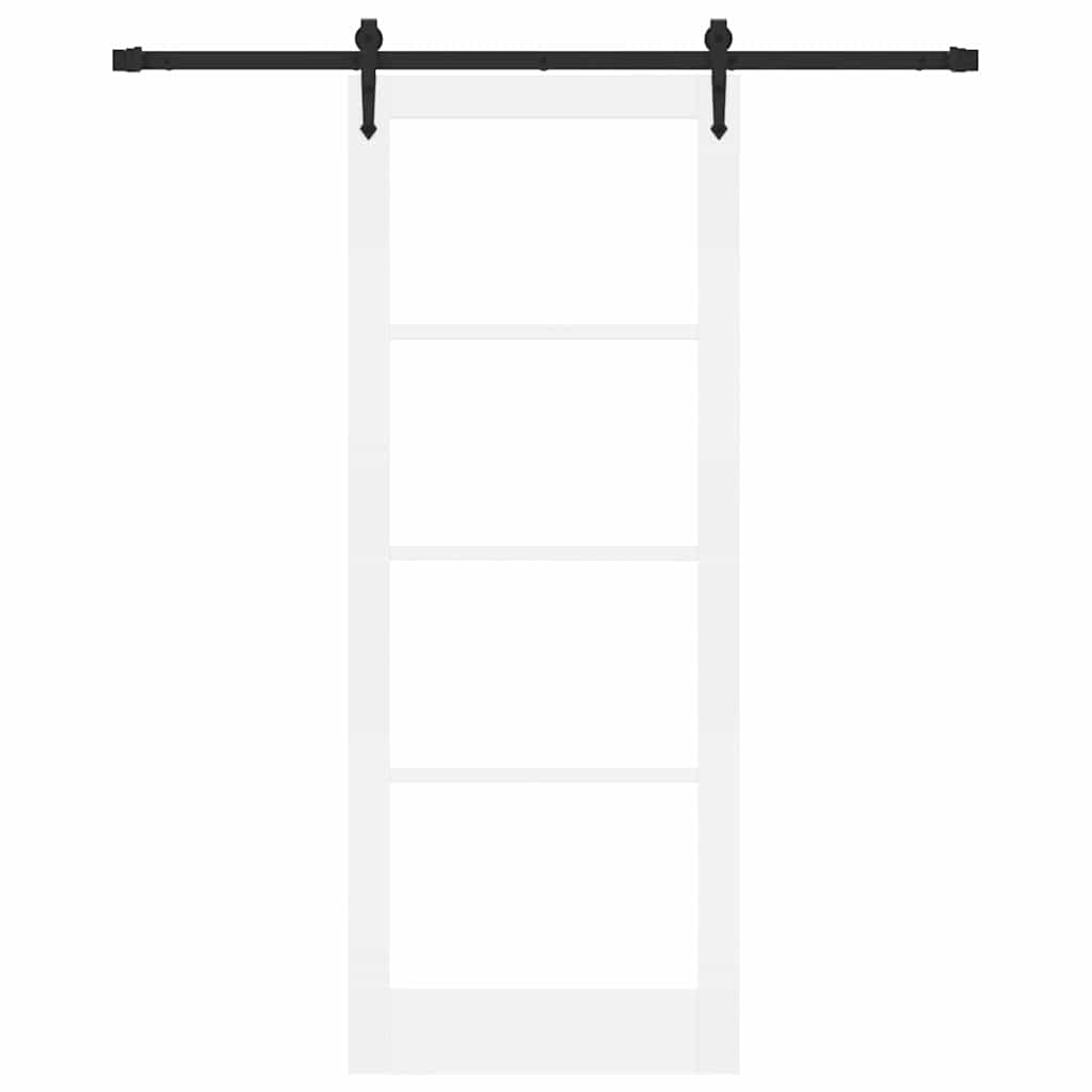 Klizna vrata Bijelo 83 x 211 cm Masivna borovina i staklo