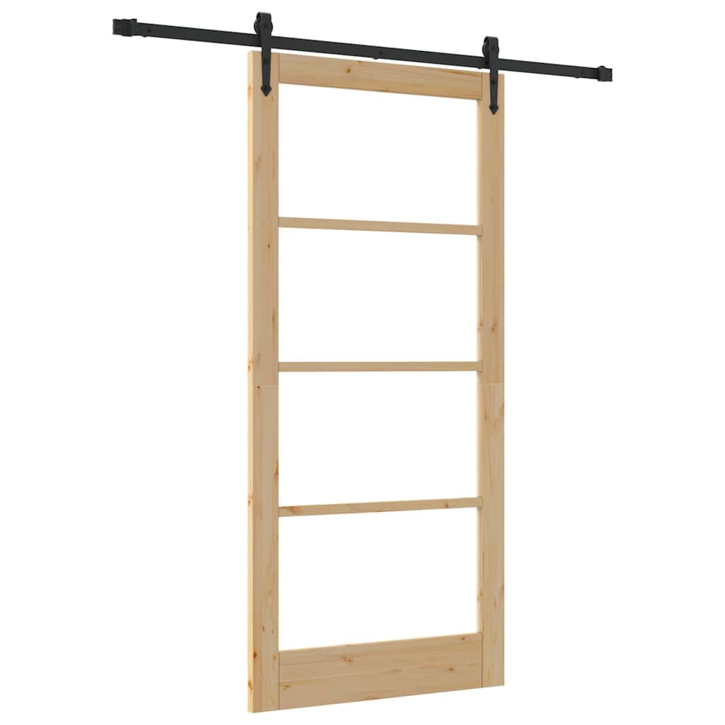 Klizna vrata Prirodna 93 x 202 cm Masivna borovina i staklo