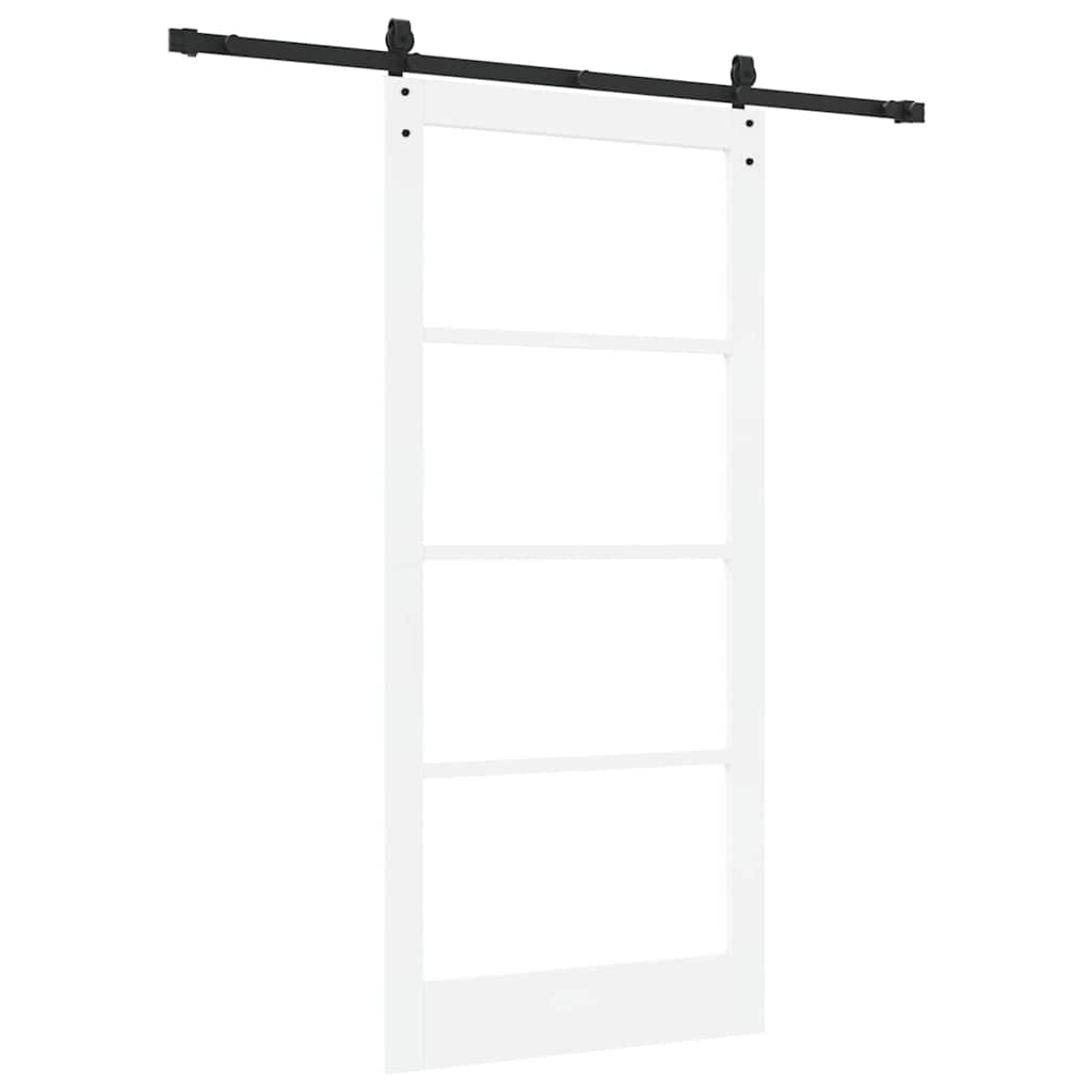 Klizna vrata Bijelo 93 x 202 cm Masivna borovina i staklo