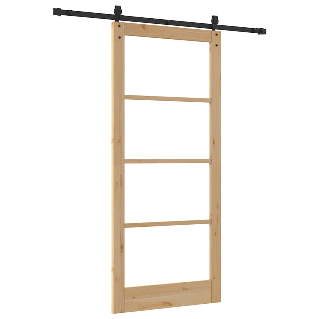 Klizna vrata Prirodna 93 x 211 cm Masivna borovina i staklo