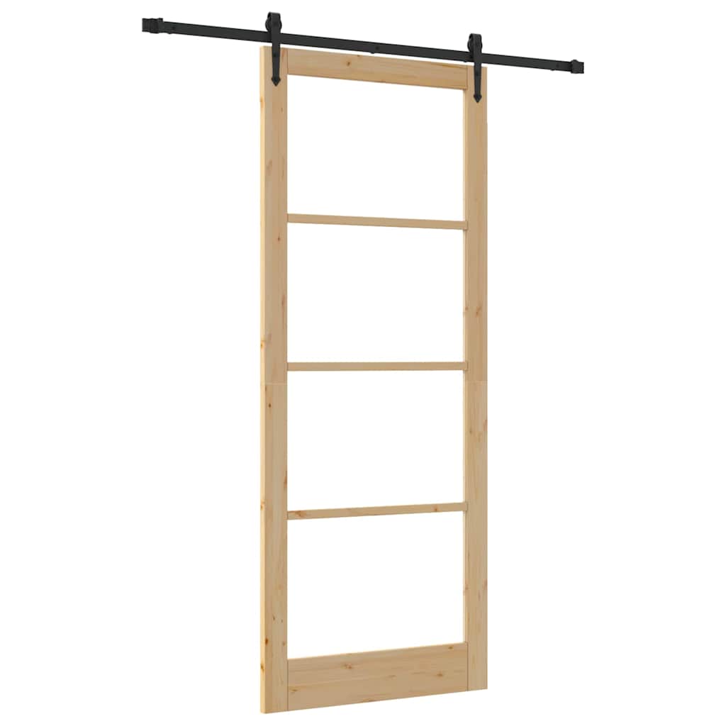 Klizna vrata Prirodna 93 x 232 cm Masivna borovina i staklo