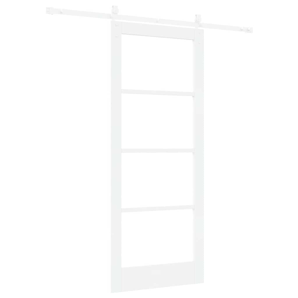 Klizna vrata Bijelo 83 x 202 cm Masivna borovina i staklo