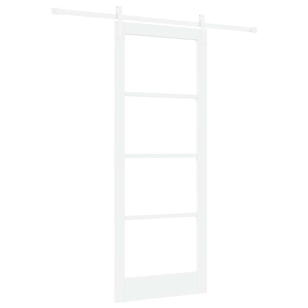 Klizna vrata Bijelo 83 x 211 cm Masivna borovina i staklo