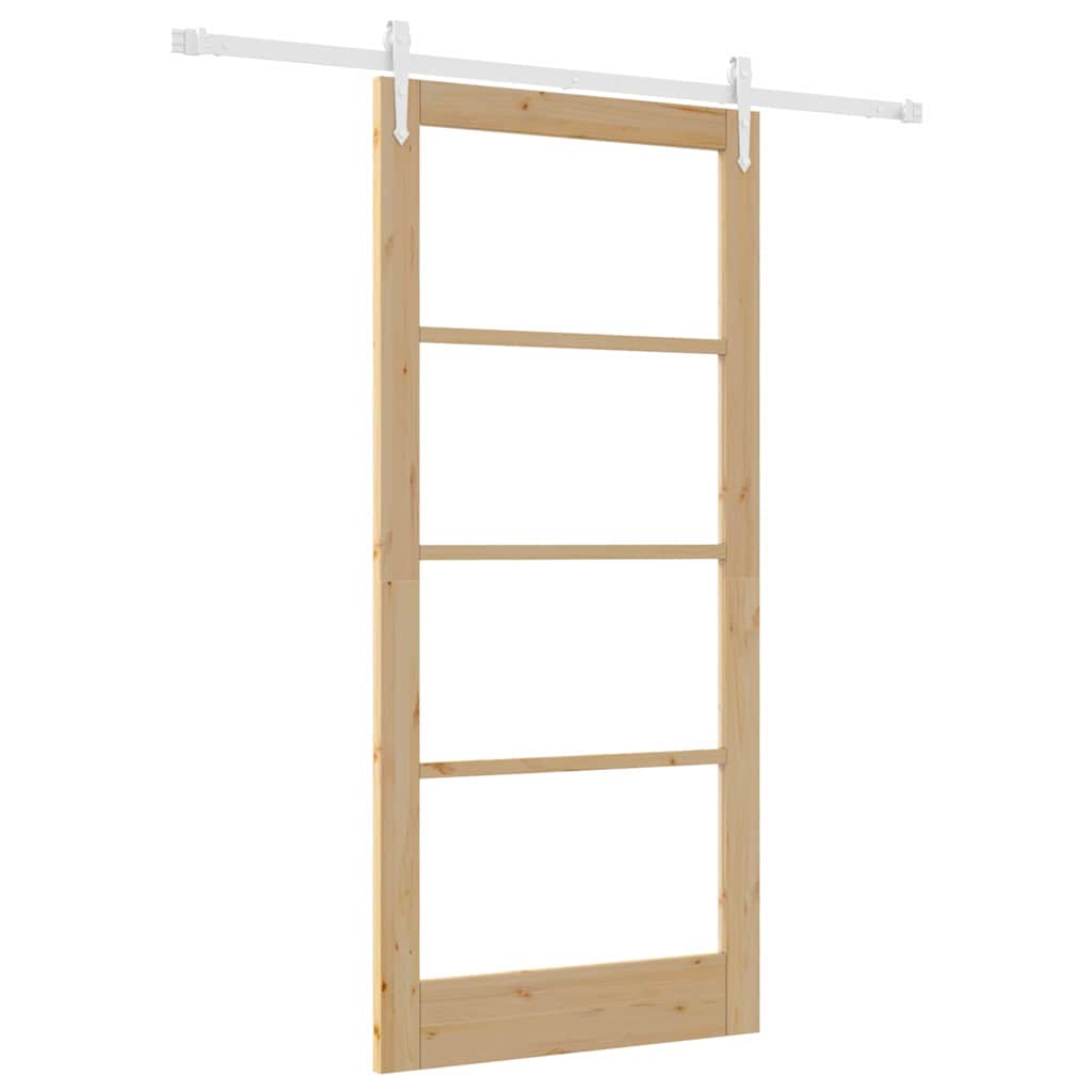 Klizna vrata Prirodna 93 x 202 cm Masivna borovina i staklo