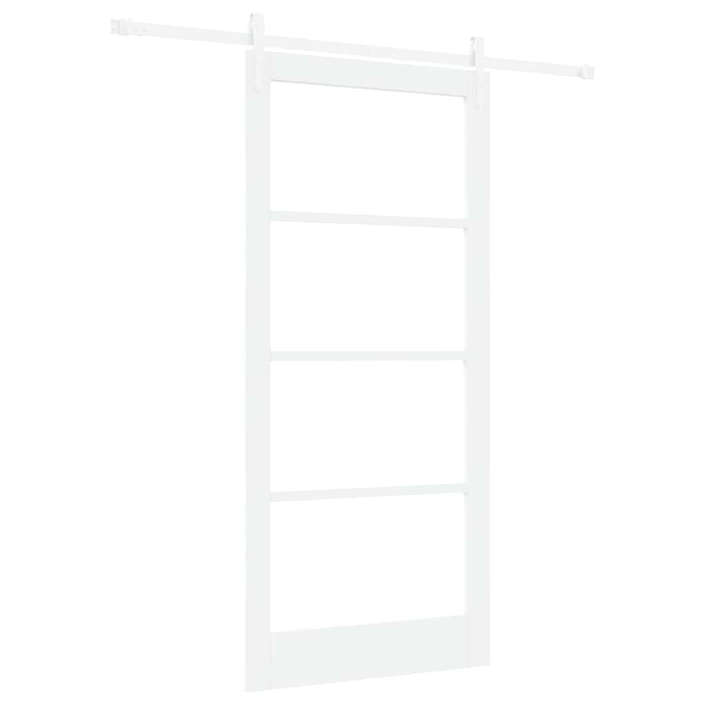 Klizna vrata Bijelo 93 x 202 cm Masivna borovina i staklo
