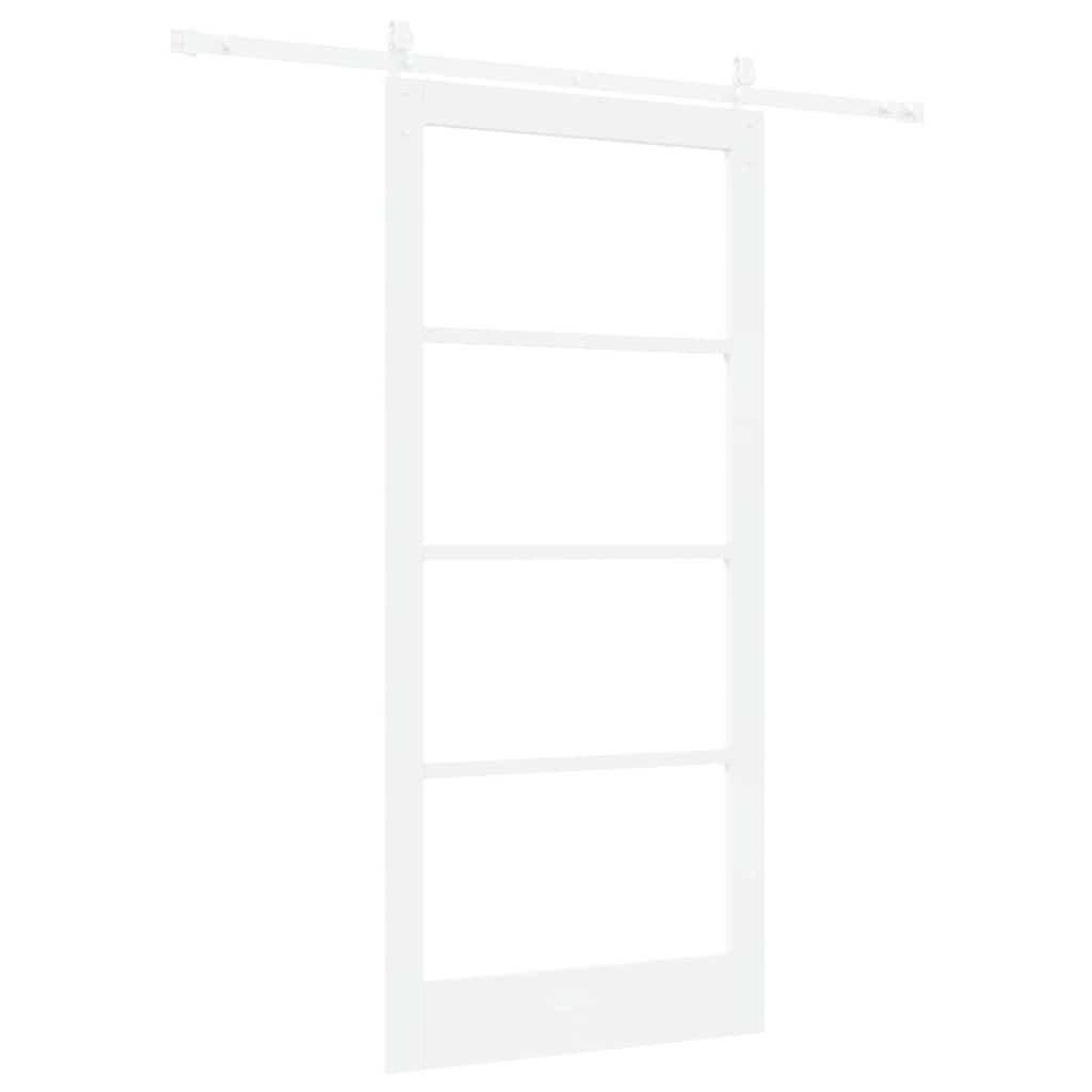 Klizna vrata Bijelo 93 x 202 cm Masivna borovina i staklo