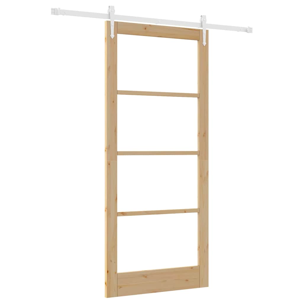 Klizna vrata Prirodna 93 x 211 cm Masivna borovina i staklo