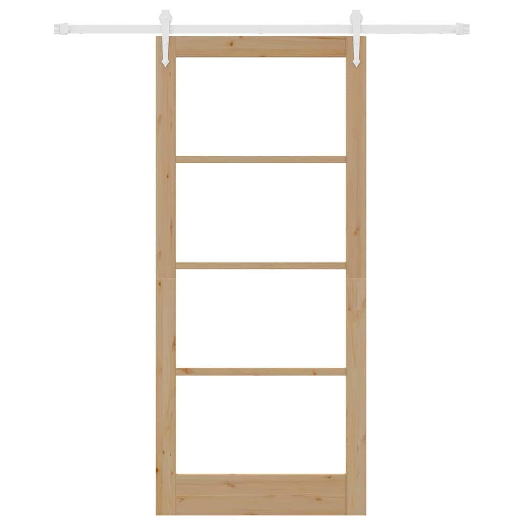 Klizna vrata Prirodna 93 x 211 cm Masivna borovina i staklo