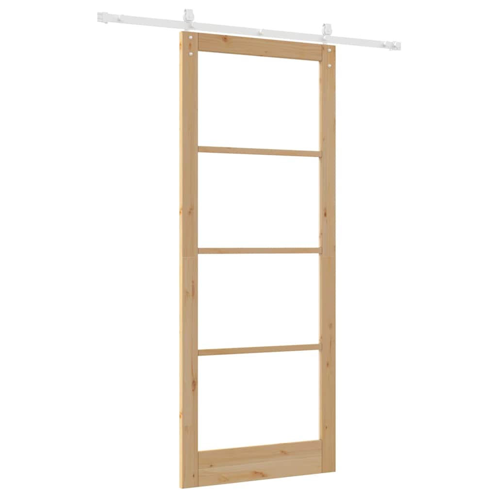 Klizna vrata Prirodna 93 x 232 cm Masivna borovina i staklo
