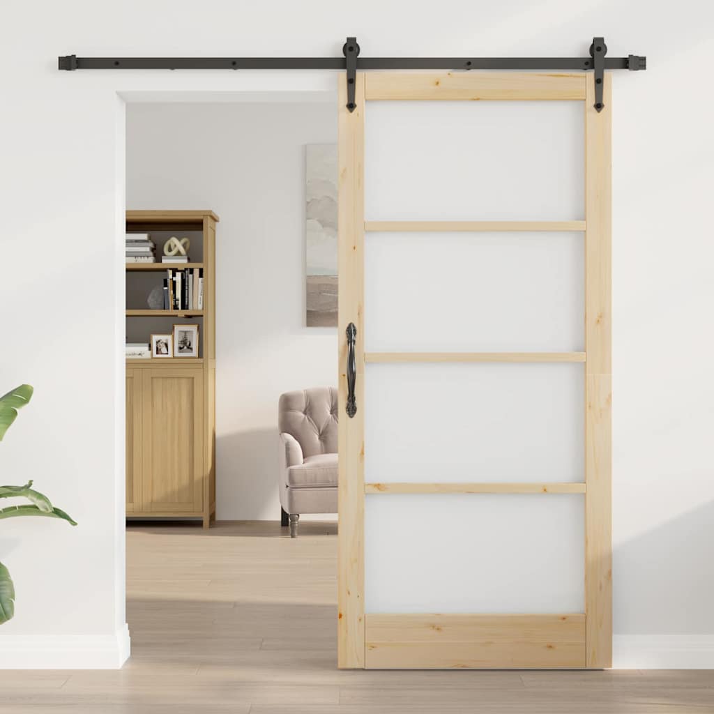 Klizna vrata Prirodna i crna 93 x 202 cm