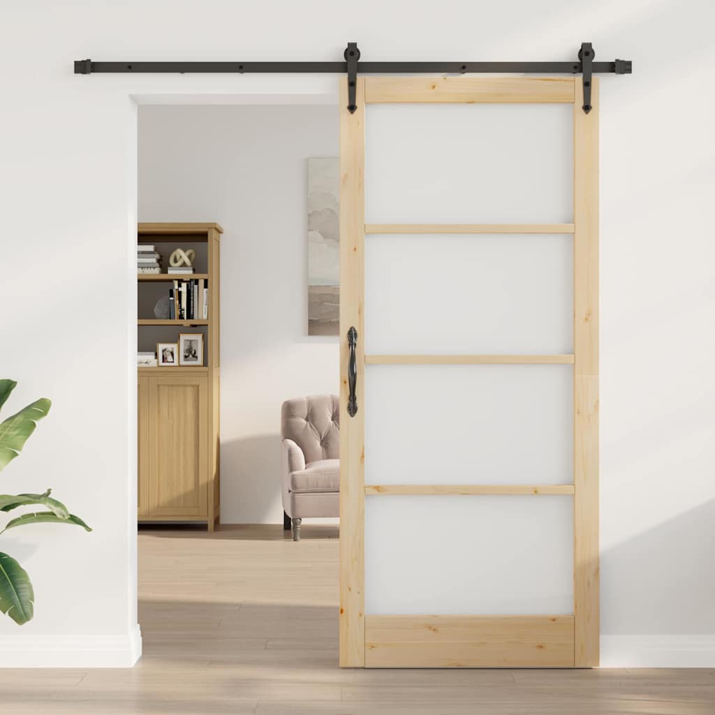 Klizna vrata Prirodna i crna 93 x 211 cm