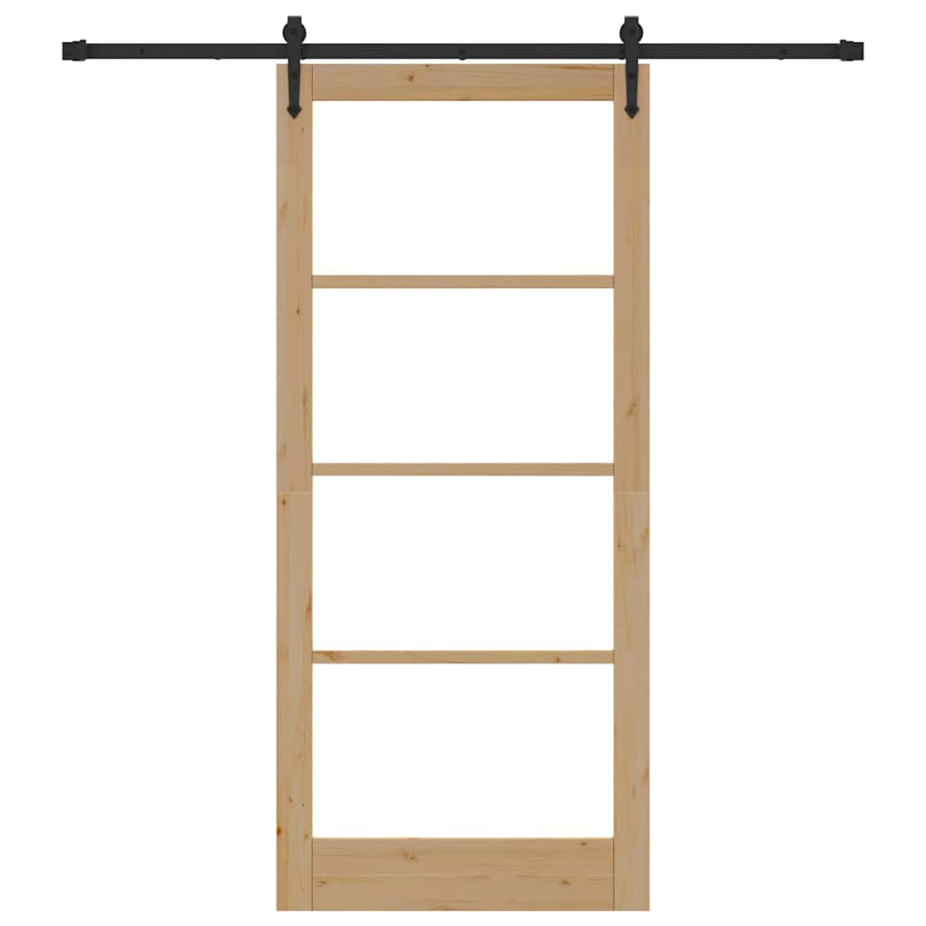 Klizna vrata Prirodna i crna 93 x 211 cm