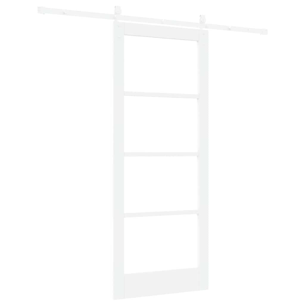 Klizna vrata Bijelo 83 x 202 cm Masivna borovina i staklo