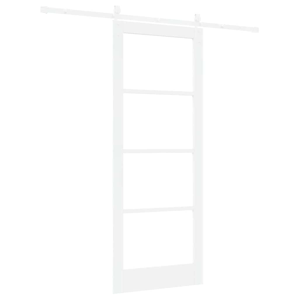 Klizna vrata Bijelo 83 x 211 cm Masivna borovina i staklo