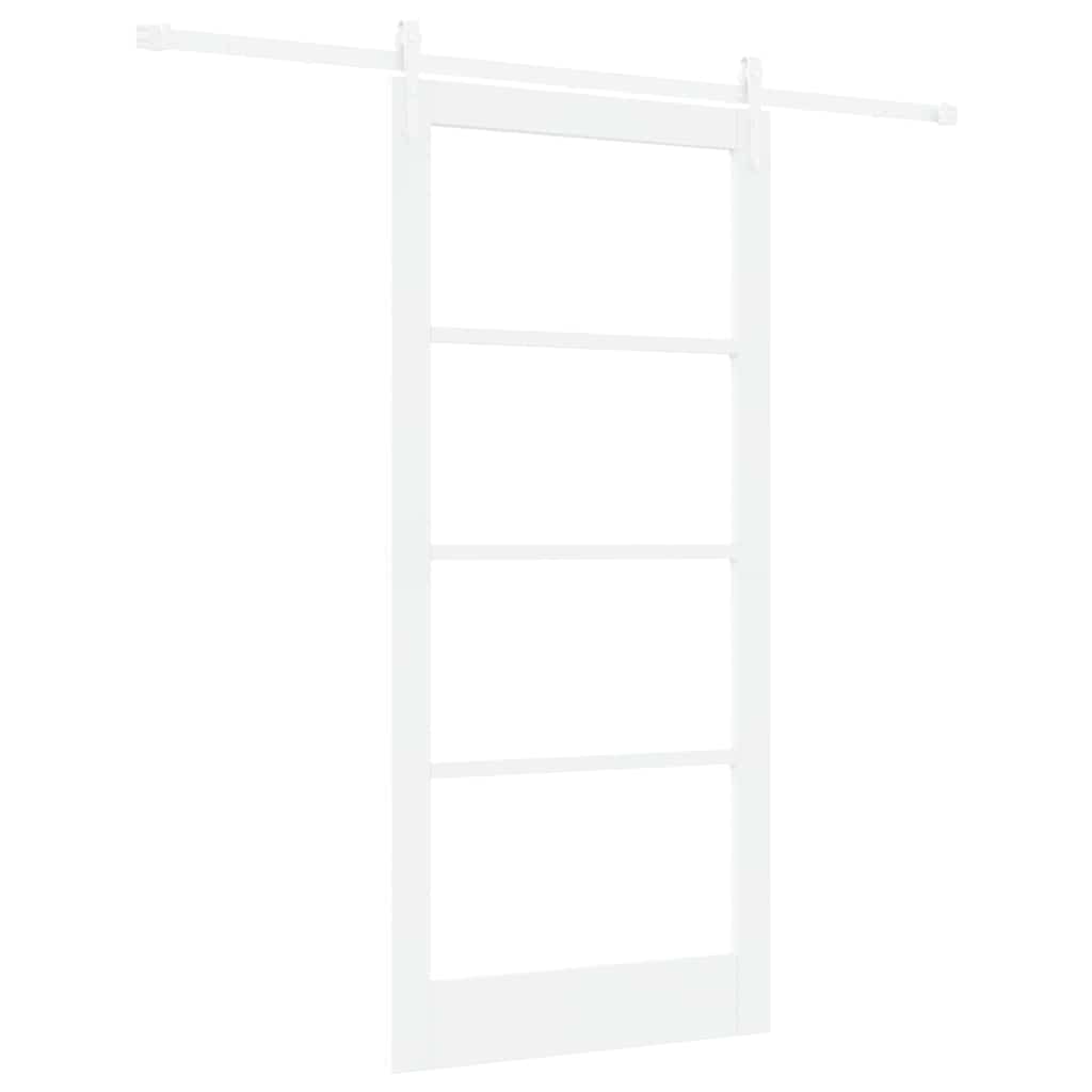 Klizna vrata Bijelo 93 x 202 cm Masivna borovina i staklo