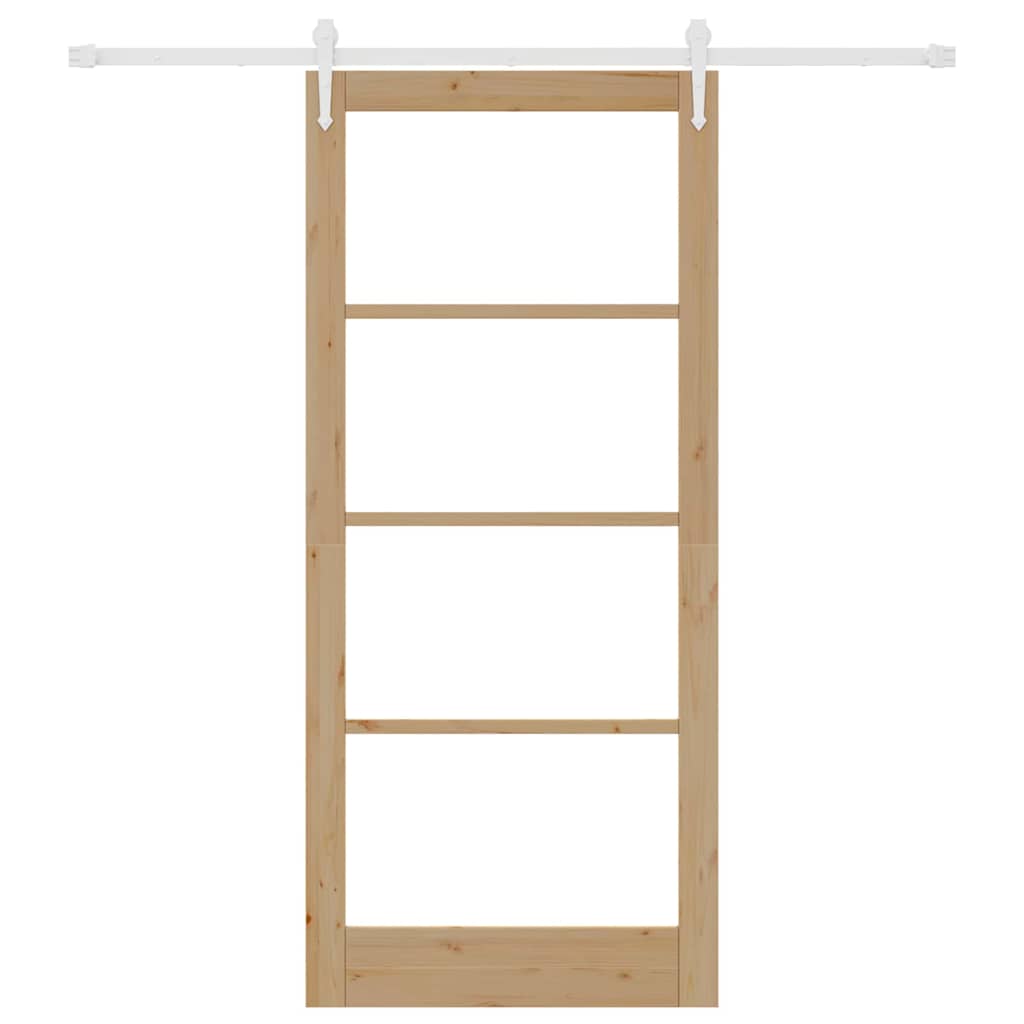 Klizna vrata Prirodna 93 x 211 cm Masivna borovina i staklo