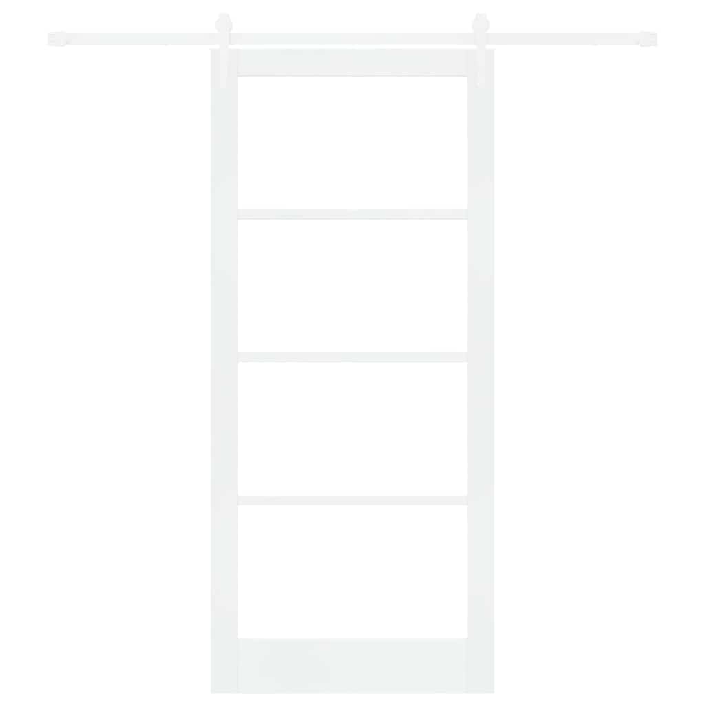 Klizna vrata Bijelo 93 x 211 cm Masivna borovina i staklo