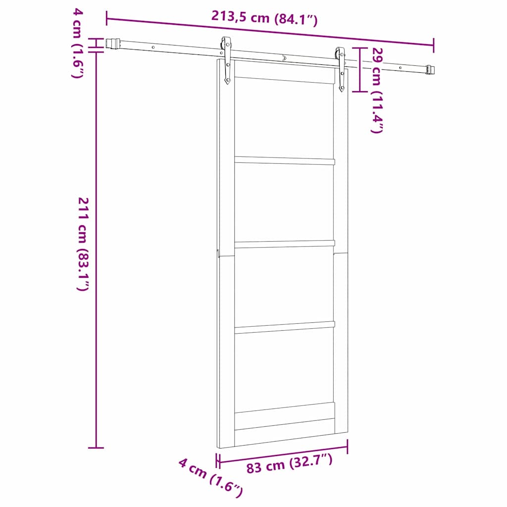 Klizna vrata ORKDAL Bijelo 83 x 211 cm