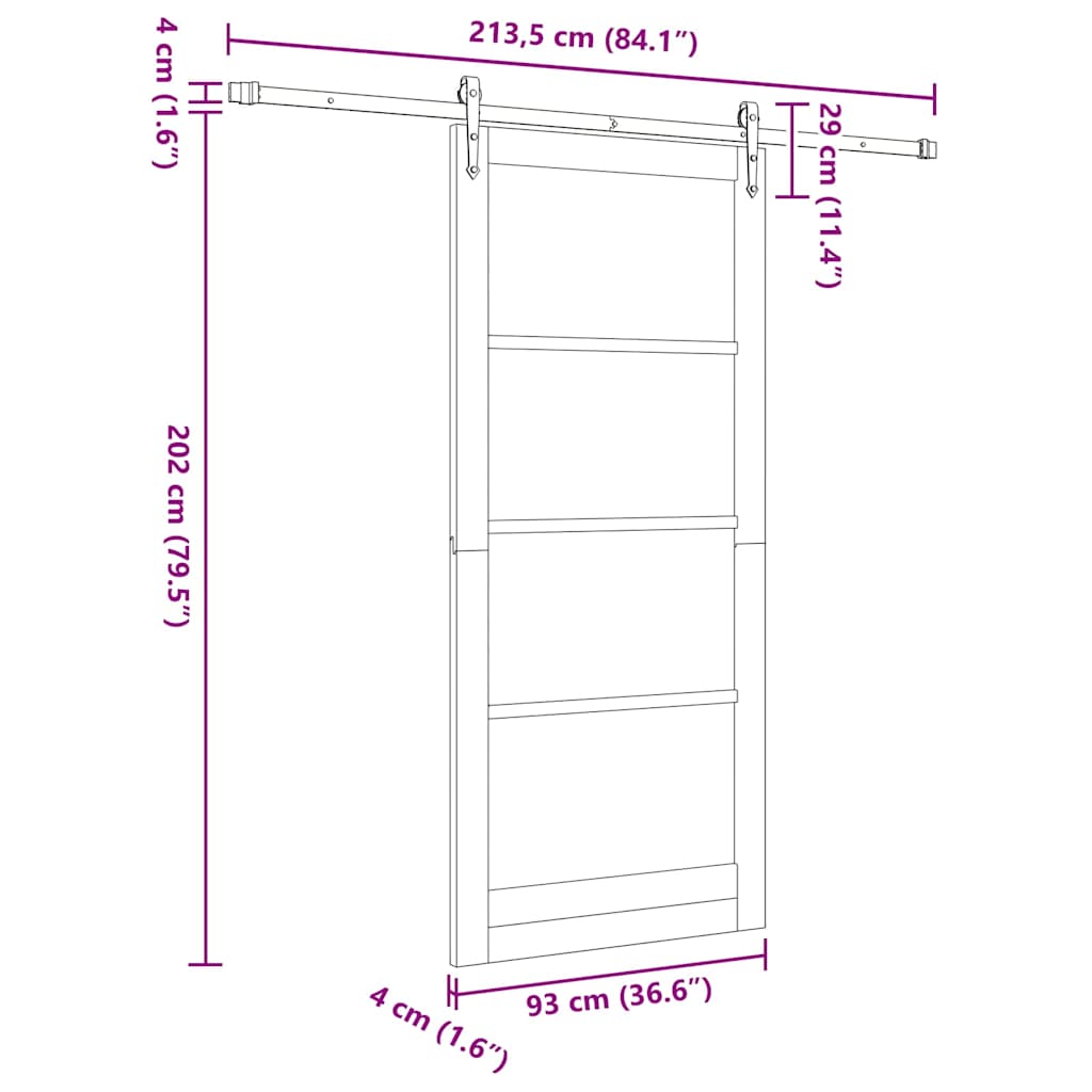 Klizna vrata ORKDAL Bijelo 93 x 211 cm